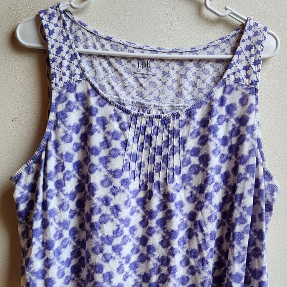 J. Jill Pintucked Batik-Print Tank Top Size Petite Large - Picture 5 of 13